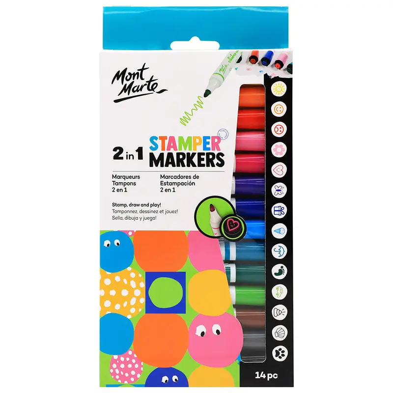 MONT MARTE 2 in 1 Stamper Markers - 14pcs
