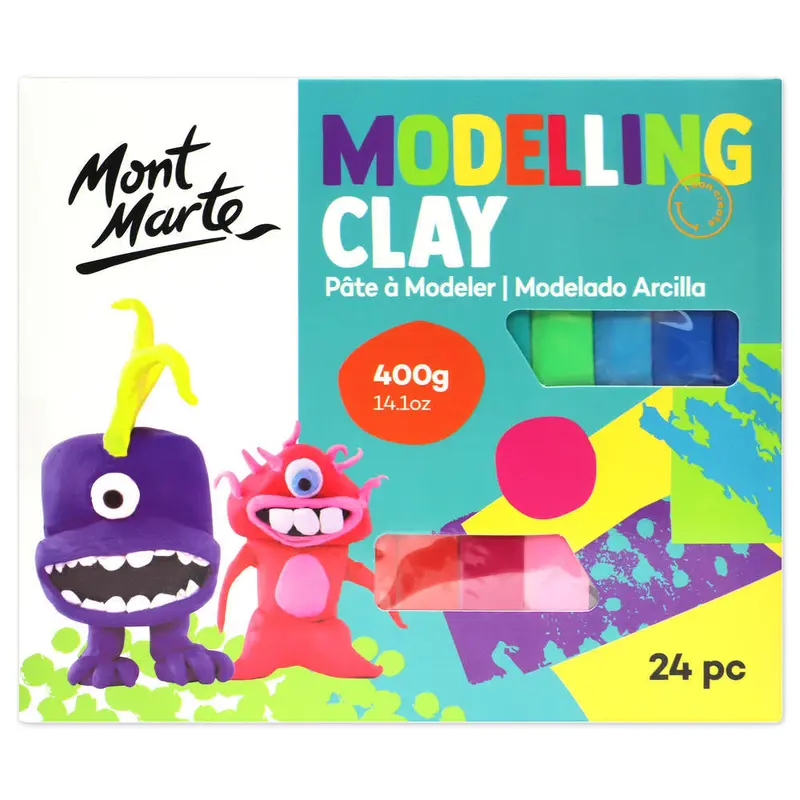 MONT MARTE Kids Modelling Clay - Bright Colours - 24pcs