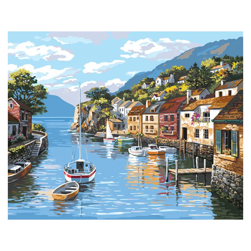 PAINT BY NUMBERS - Village on the Water