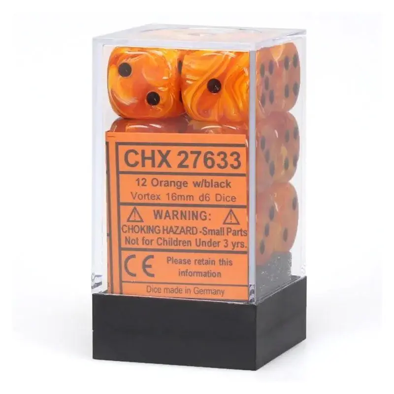CHX 27633 Vortex 16mm D6 Dice Block Orange/Black