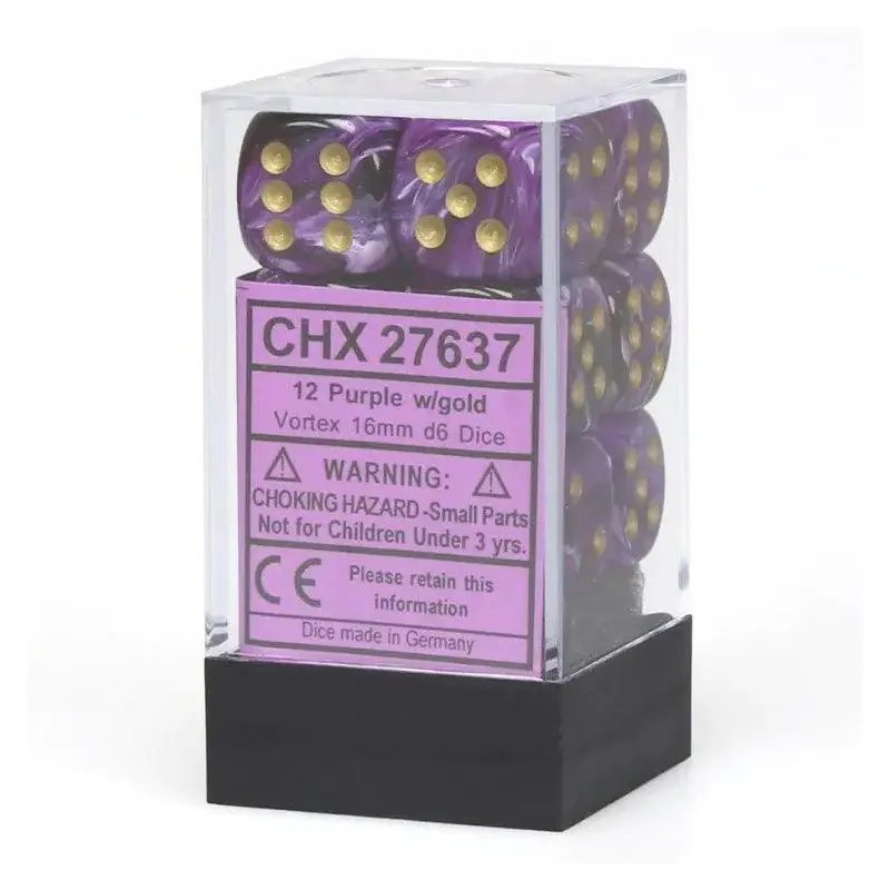 CHX 27637 Vortex 16mm D6 Dice Block Purple/Gold