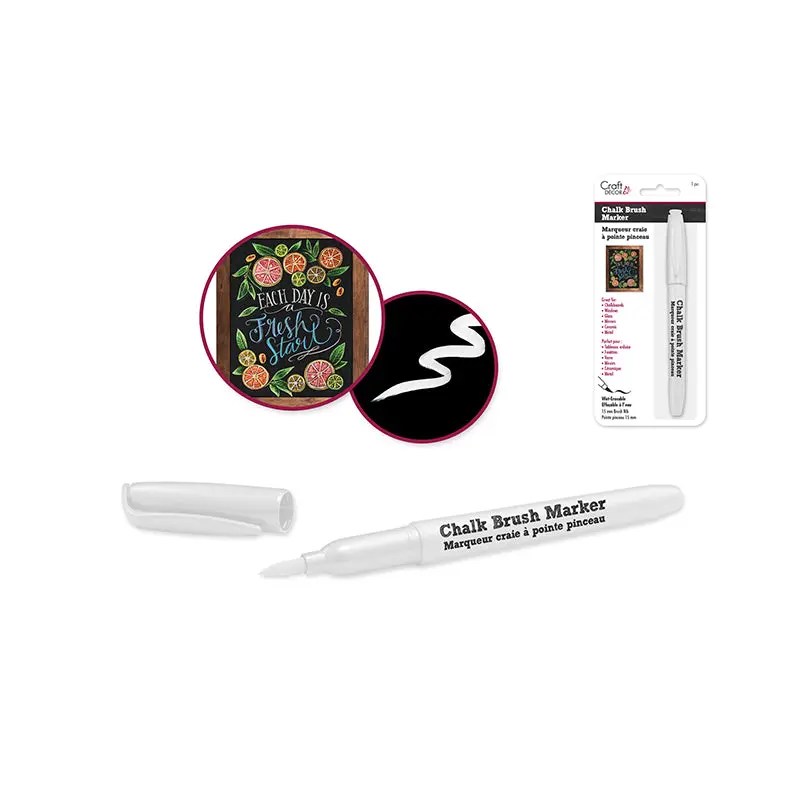 Craft Decor: Chalk-It-Up Brush Marker Blister-Carded - White