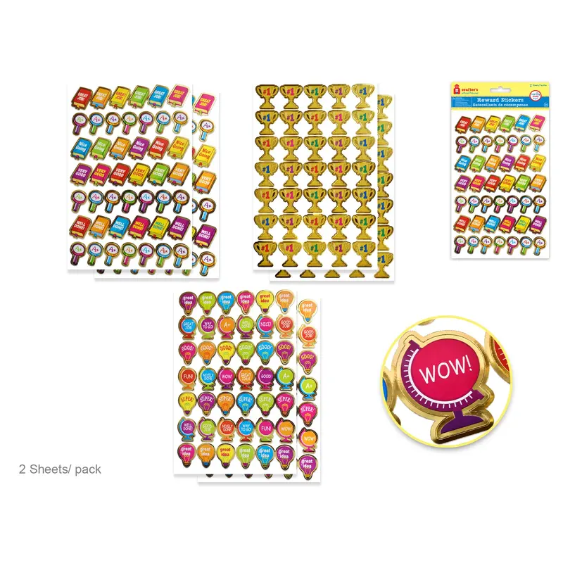 Crafter's Schoolhouse: 5.5"x8.25" Motivational Stickers 2ct Asst 12eax3stl C) Great Idea