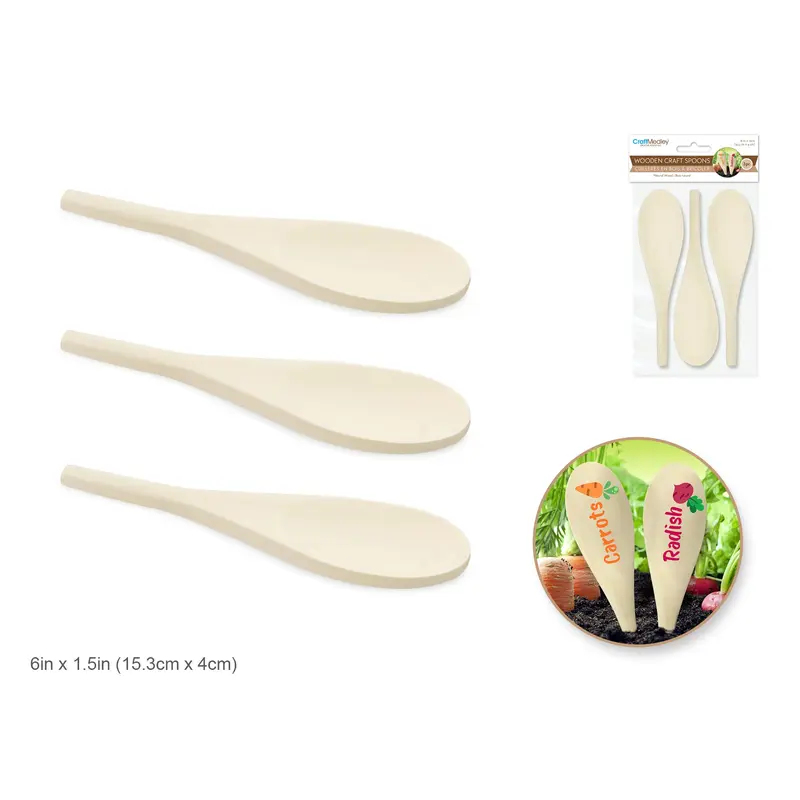 Craftwood: 6"x1.5" Spoon 3pc Natural