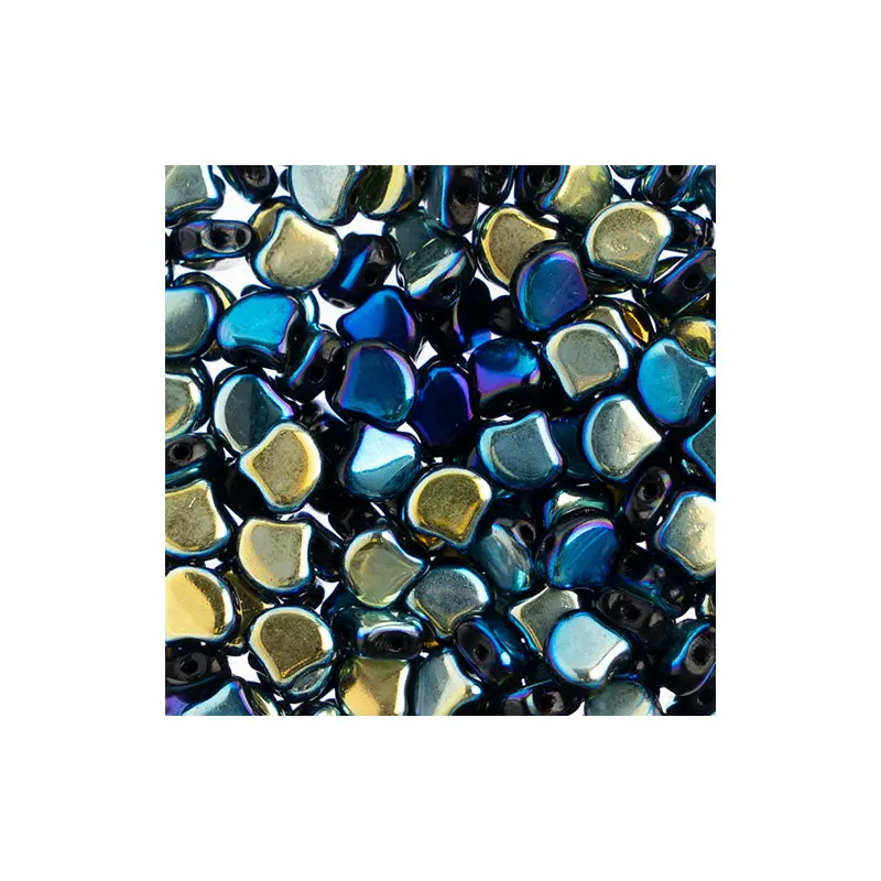 Czech Ginkgo Leaf Bead 7.5mm Jet Full AB