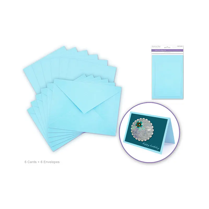Forever in Time  Cardmaking: 4.5"x6" Cards + Envelopes 6sets A6 Baby Blue
