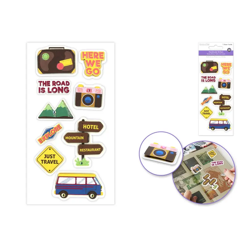 Handmade Sticker: 3D Glitter Cardstock Elements 250gsm