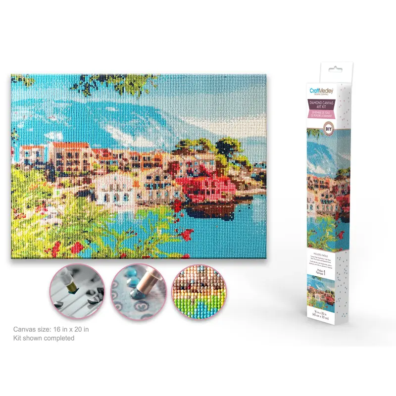 Craft Medley Kit: Diamond Painting Art Kit 15.8"x19.7" w/Gems+Tool+Tray