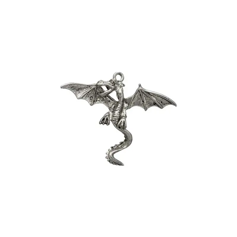 Pendant - Large Dragon w/Wings Spread Antique Silver LF/NF