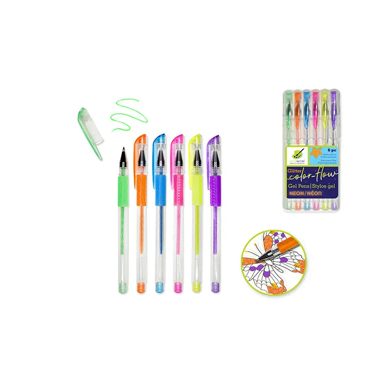Color Factory Tool: Color-Flow Glitter Gel Pen 'Living In Color' Premium NEONS