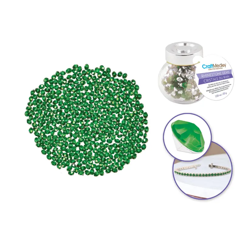 Craft Embell: 6mmx4.5mm Rhinestone Diamond 30g in Glass Jar w/Screw Cap