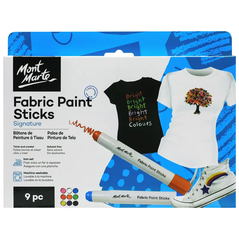 MONT MARTE Fabric Paint Sticks - 9pcs