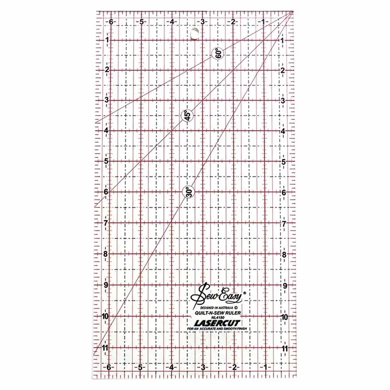 SEW EASY Quilting Ruler - 12 x 612 (30.5 x 16.5cm)
