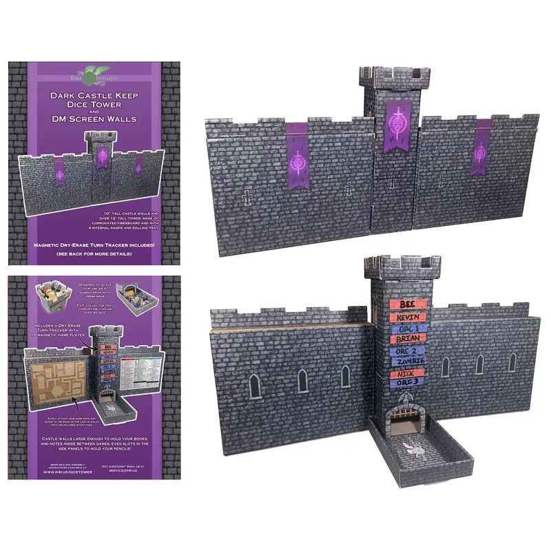 DARK CASTLE DICE TOWER TURN TRACKER/DM SCREENS