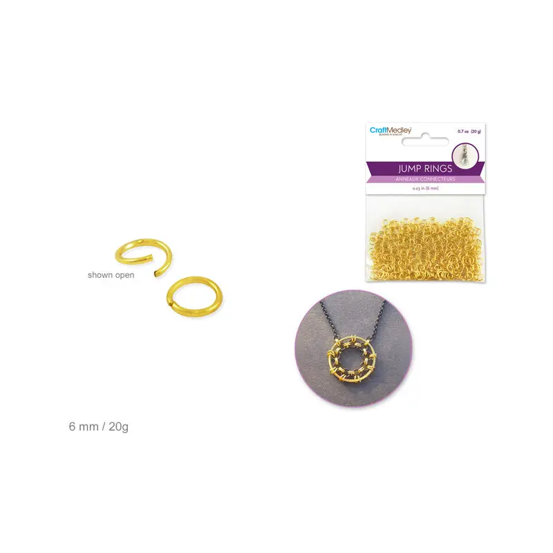 Jewelry Findings: 6mm Jump Ring 20g Gold