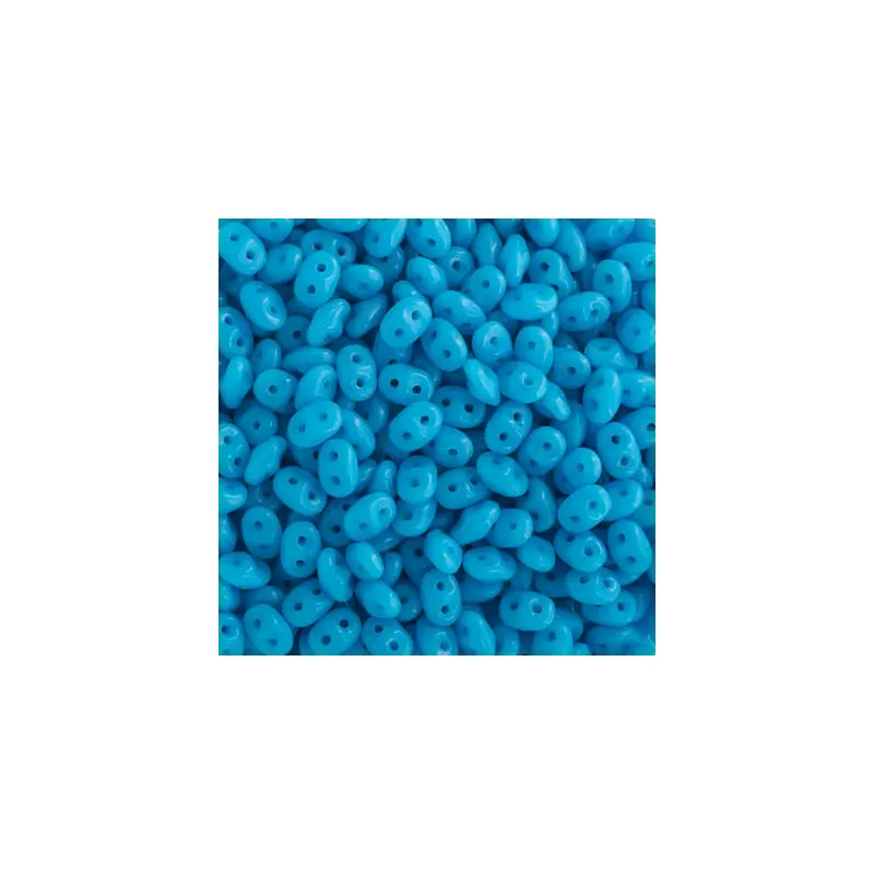 Czech Superduo 2-Hole 2.5x5mm Blue Turquoise apx 22g