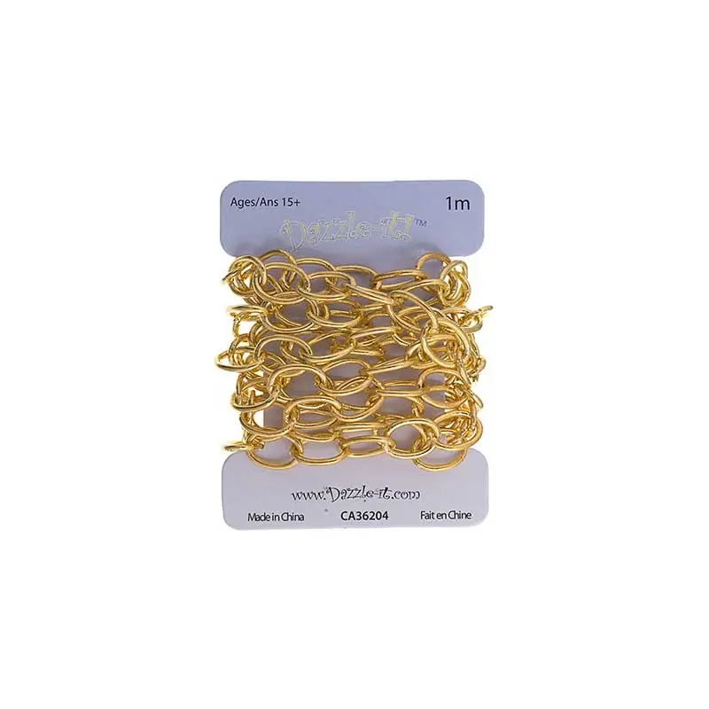 Dazzle-it Cable Chain 9x7mm Brass 1m /Card