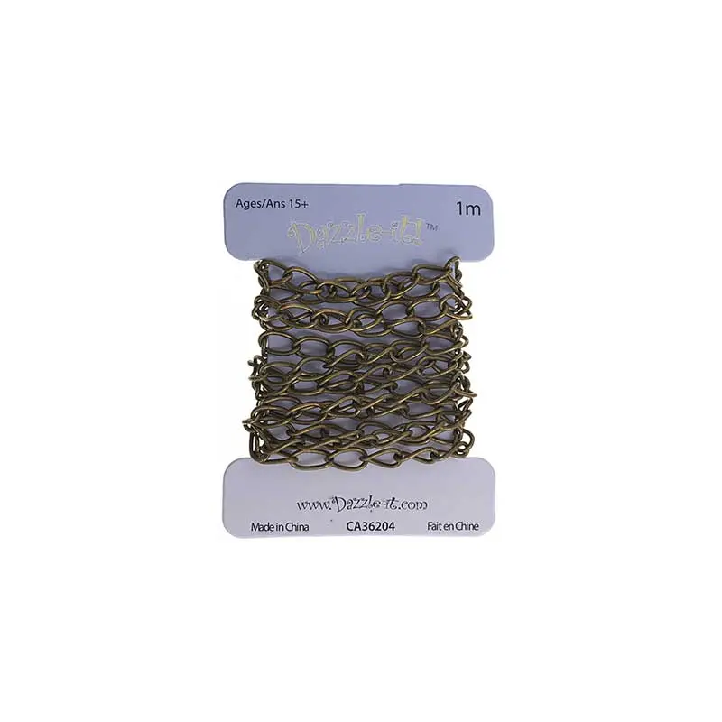 Dazzle-it Curb Chain 7x4mm Antique Brass 1m /Card