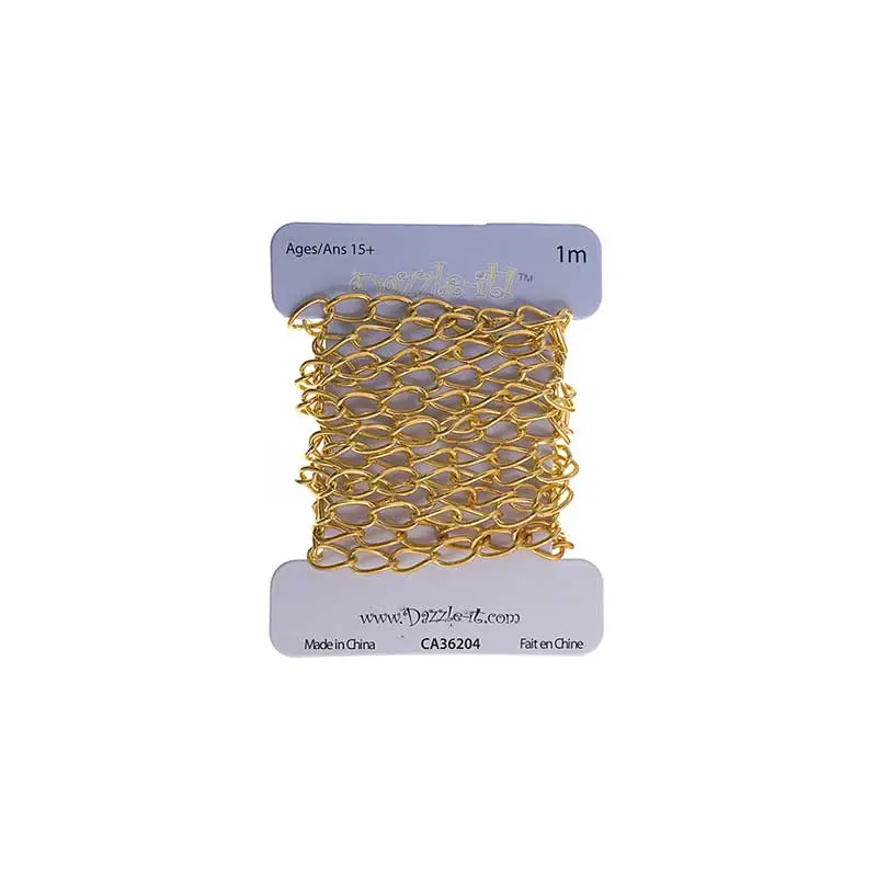 Dazzle-it Curb Chain 7x4mm Brass 1m /Card