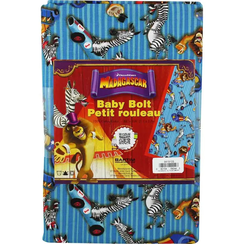DISNEY MadagascarTM Cotton Licensed Fabric - 2.75 x 1.1m (3yd x 42)