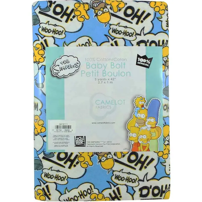 THE SIMPSONS Cotton Licensed Fabric - 2.75 x 1.1m (3yd x 42)