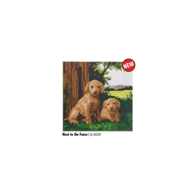 CAK-A185M Puppies by the Fence FRAMED CANVAS KIT