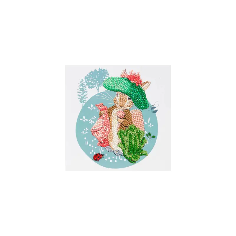 CCK-PRBT02: Benjamin Bunny 18x18cm Crystal Art Card