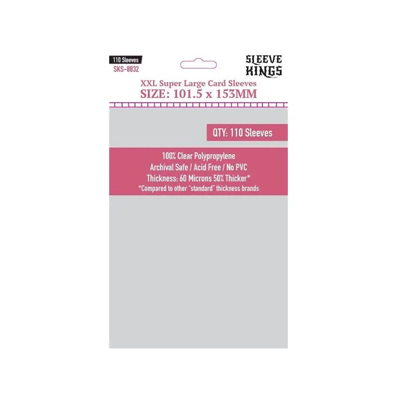 SK 'XXL SUPER LARGE' SLEEVES 101.5MM X 153MM 110CT