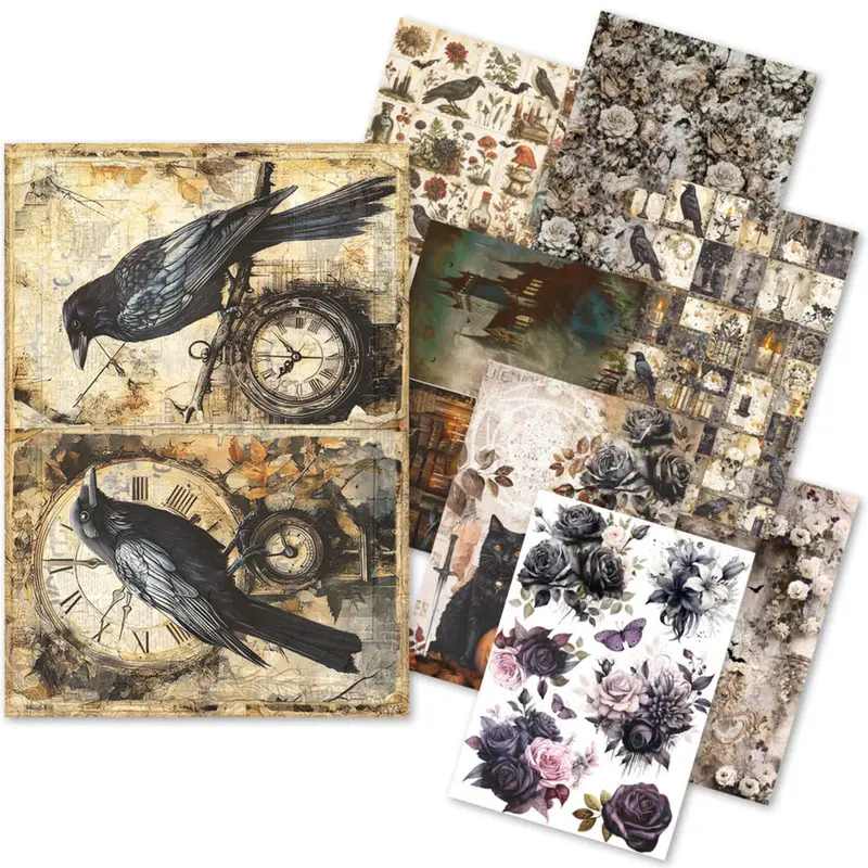 A5 Rice Paper Art Set, Dark Academia (8pc)