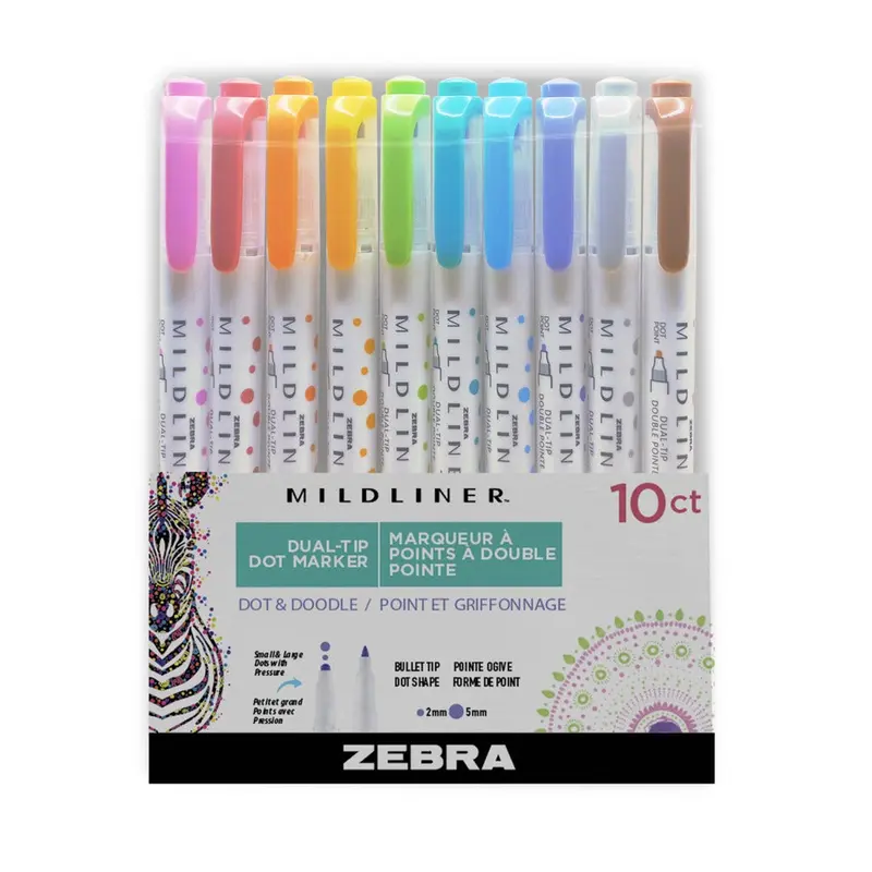 MILDLINER Dual-Tip Dot Marker Set (10pc)