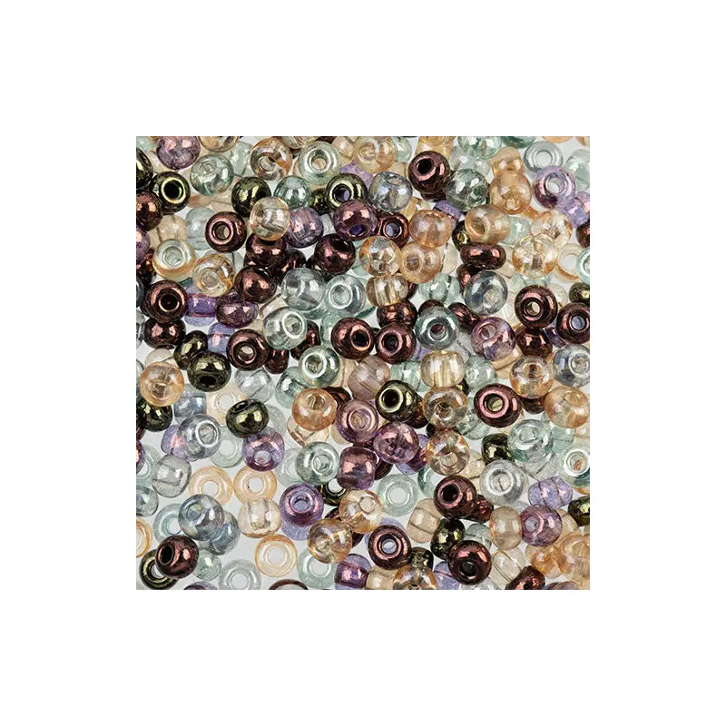 Czech Seed Beads apx 24g Vial 6/0 Muted Ground Mix