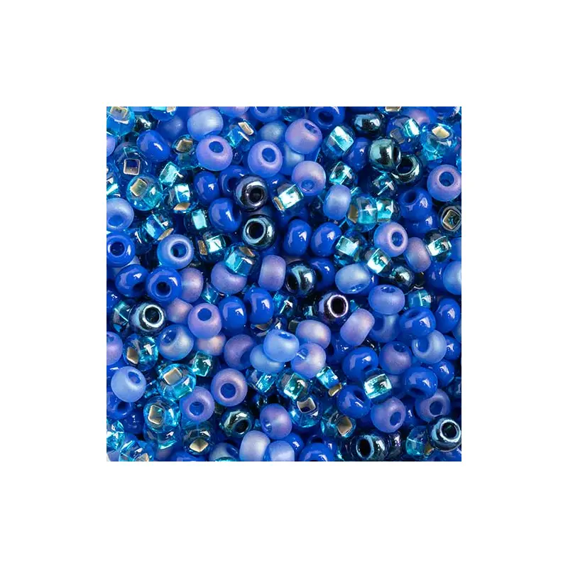 Czech Seed Beads apx 24g Vial 8/0 Deep Sea Mix