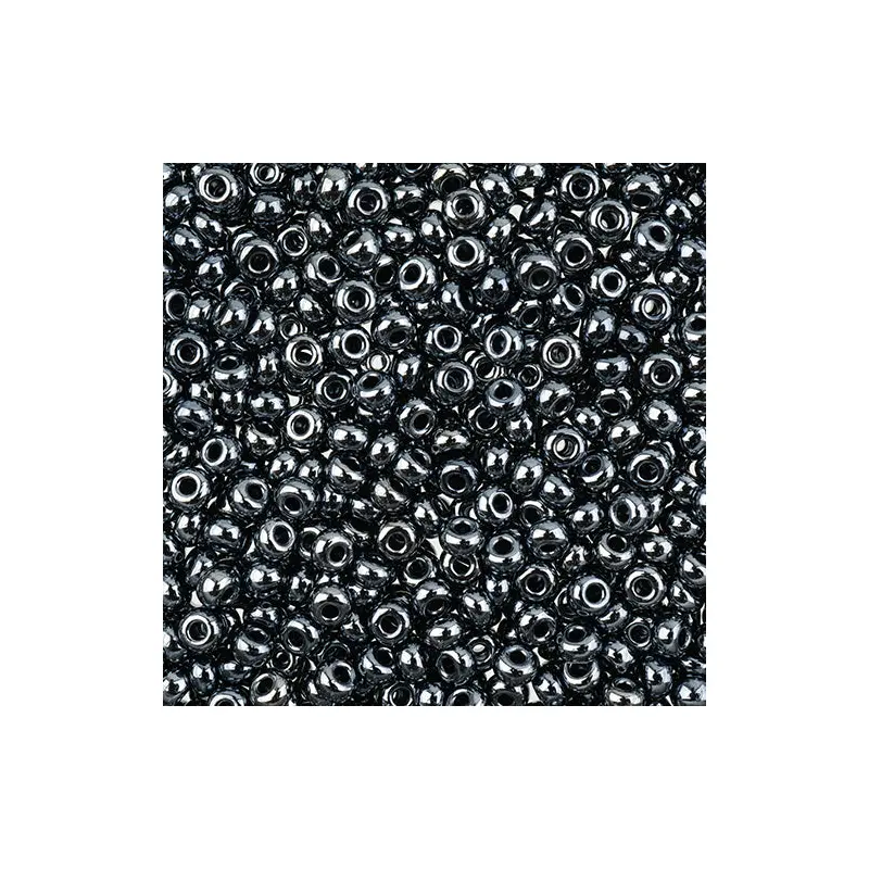 Czech Seed Beads apx 24g Vial 8/0 Metallic Gunmetal