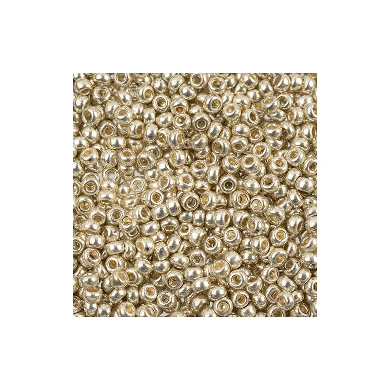 Czech Seed Beads apx 24g Vial 8/0 Metallic Silver