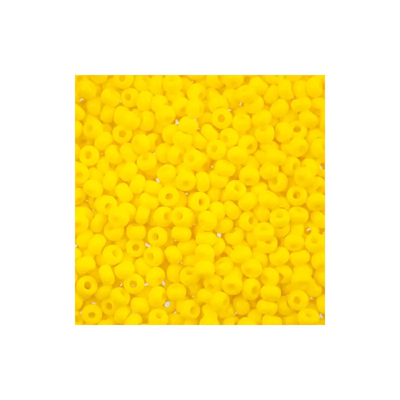 Czech Seed Beads apx 24g Vial 8/0 Opaque Lemon Yellow