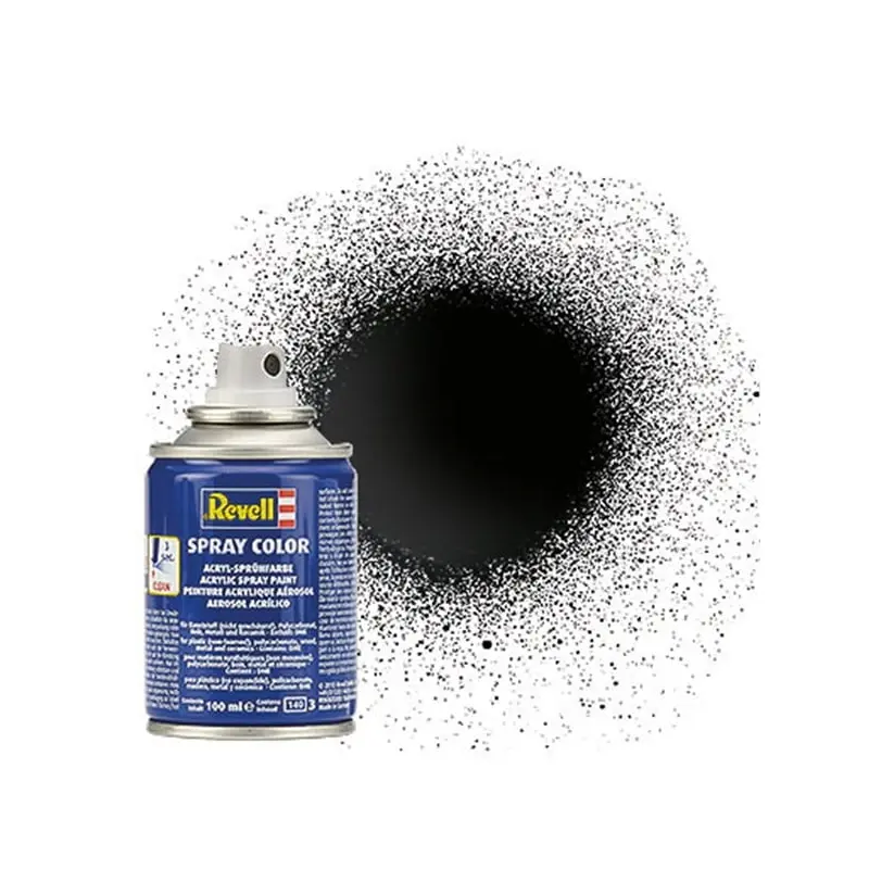 REVELL 100ML 34108 008 BLACK MATT ACRYLIC SPRAY