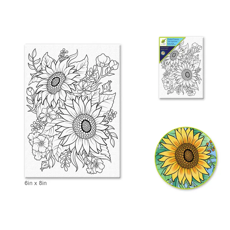 Stretch Artist Printed Canvas: 6"x8" Primed Back-Stapled DIY