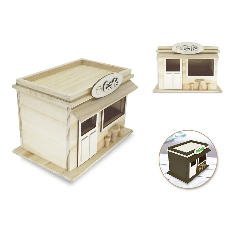 Wood Craft: 8.2x5.5x5.9" Village Store-