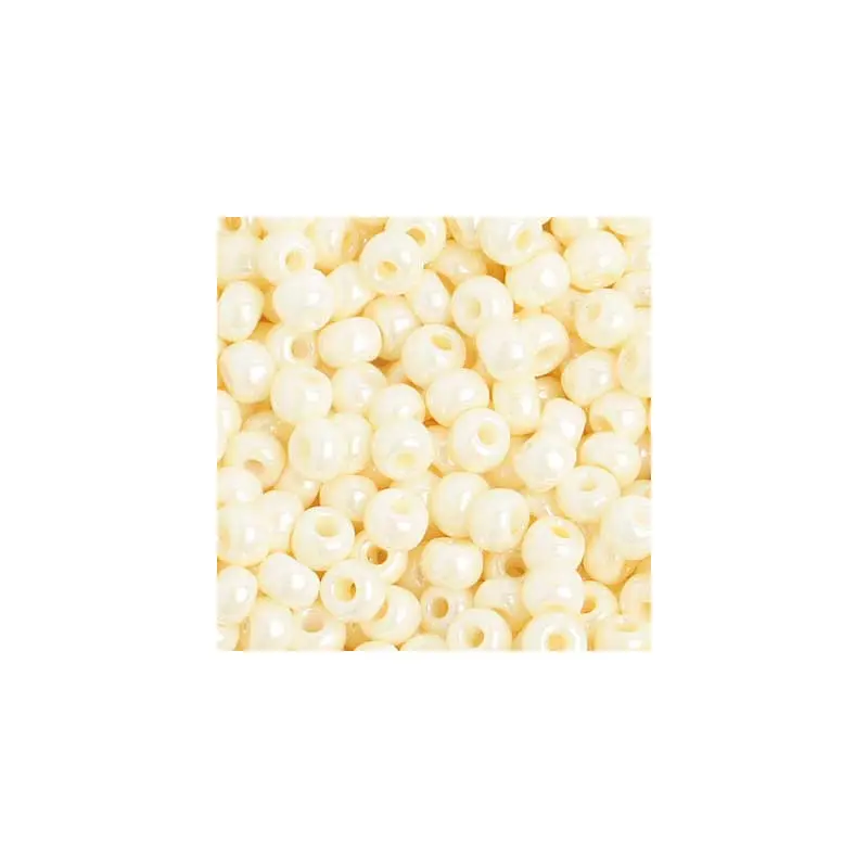 Czech Seed Bead/Pony Bead 6/0 Opaque Pearl Eggshell