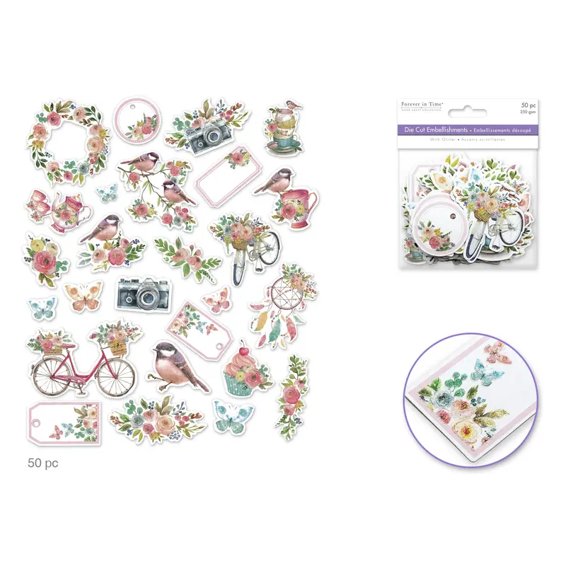 Paper Craft Emb: Glitter Die Cuts 250gsm