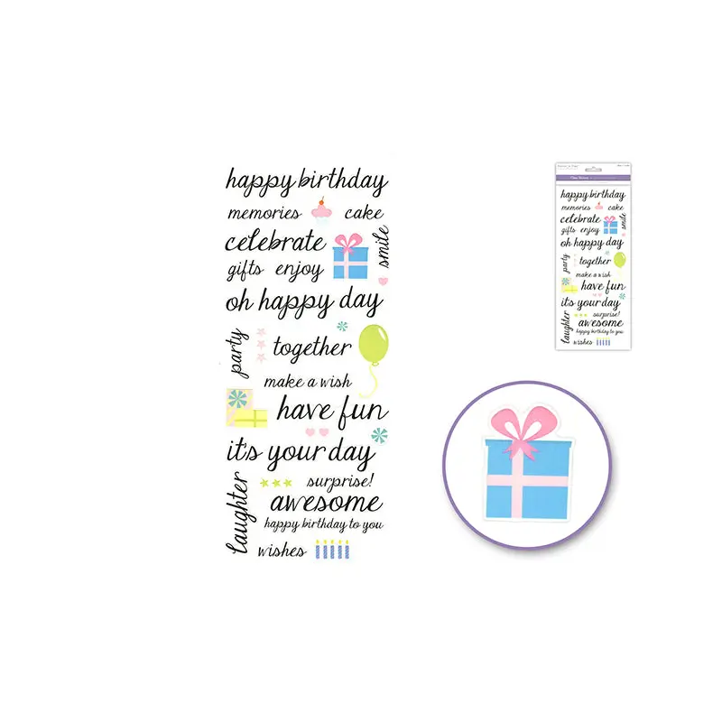 Paper Craft Sticker: 5"x12" Words & Sayings 'Clear' Photo Safe