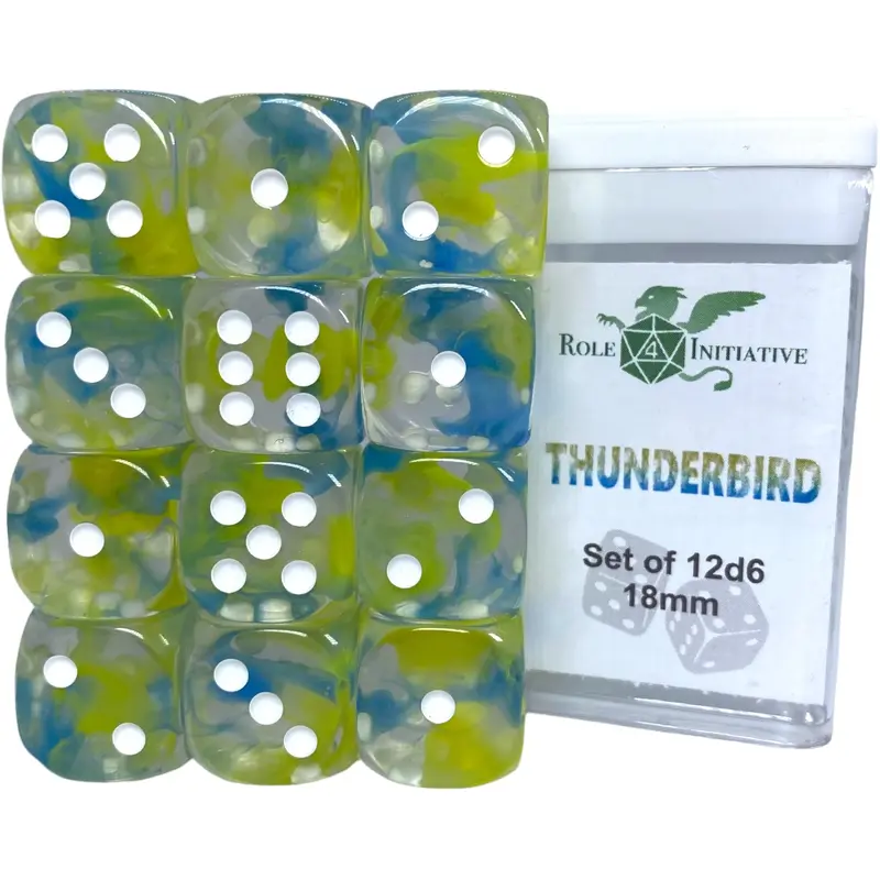 SET OF 12D6 PIPS DICE: DIFFUSION THUNDERBIRD 18MM