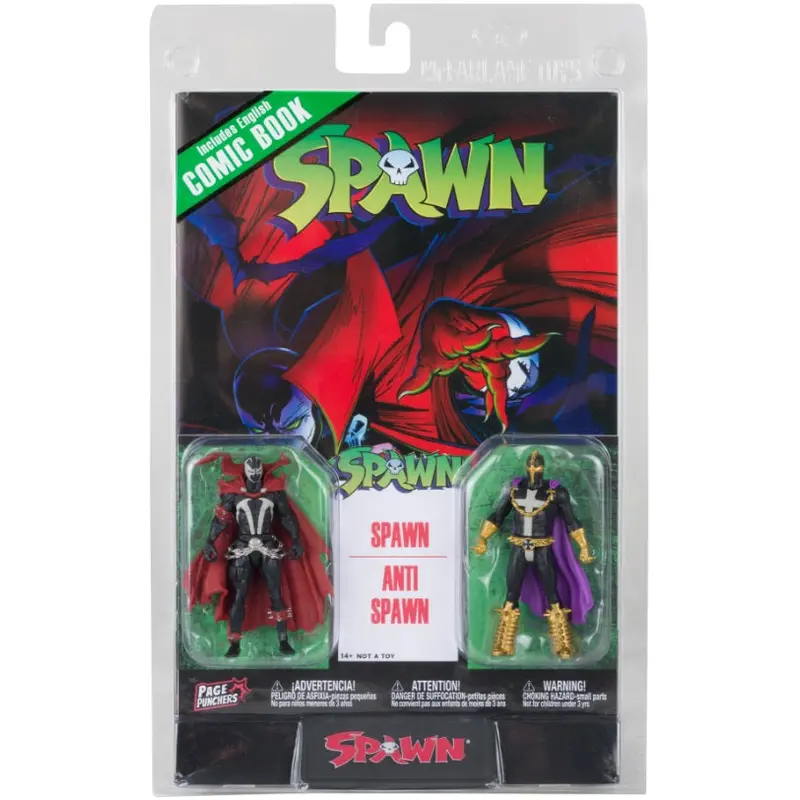SPAWN 3" FIG/COMIC 2PK-WV1-SPAWN & ANTI-SPAWN