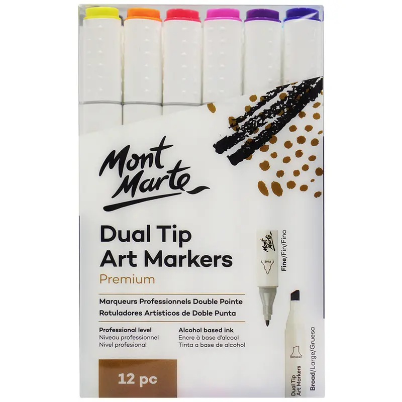 MONT MARTE Dual Tip Art Markers - 12pcs