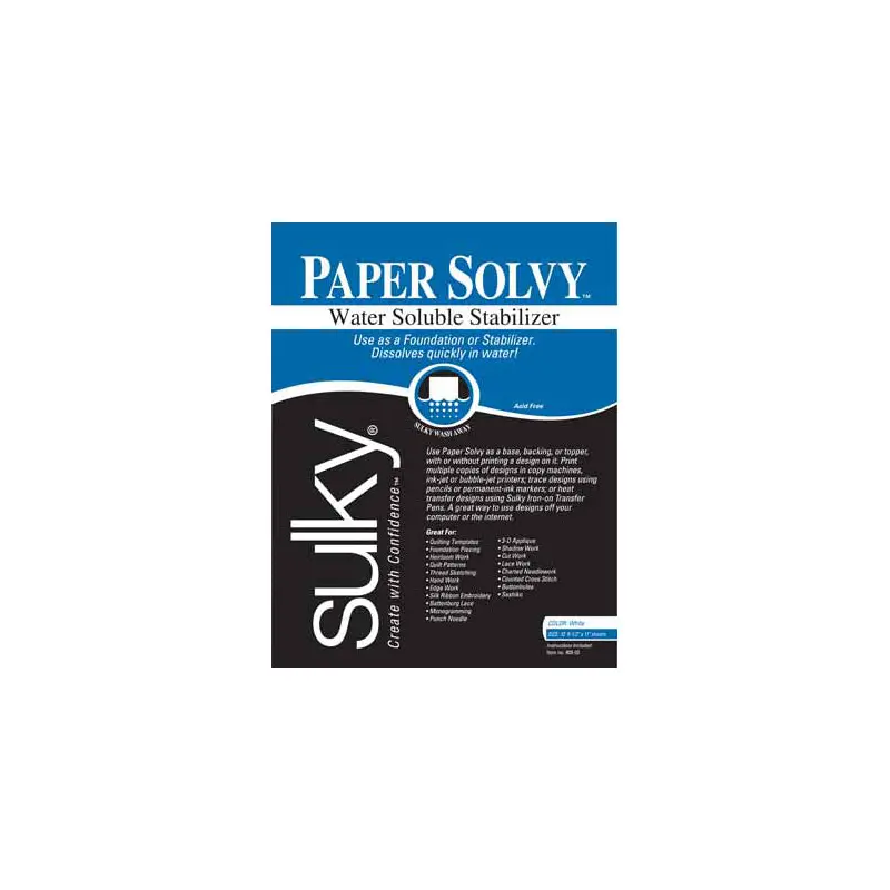 SULKY Paper Solvy - White - 21.5 x 28cm (812 x 11) - 12 sheets