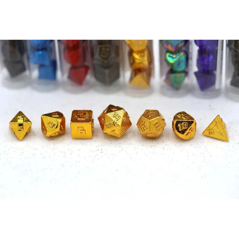 10mm Mini Metal Dice - Gold
