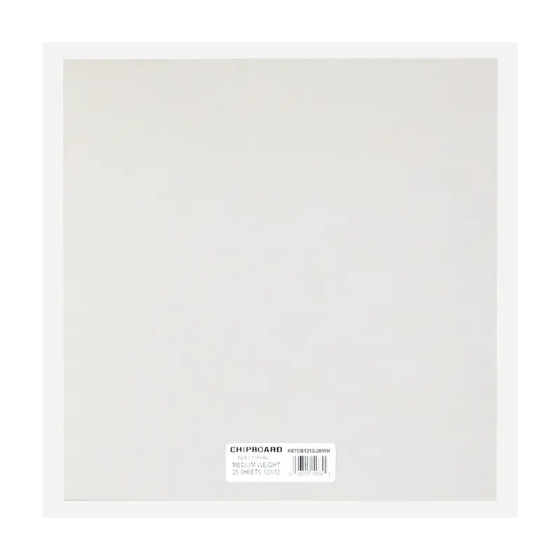 Chipboard, .057 White - 12" x 12" (25 Pack)