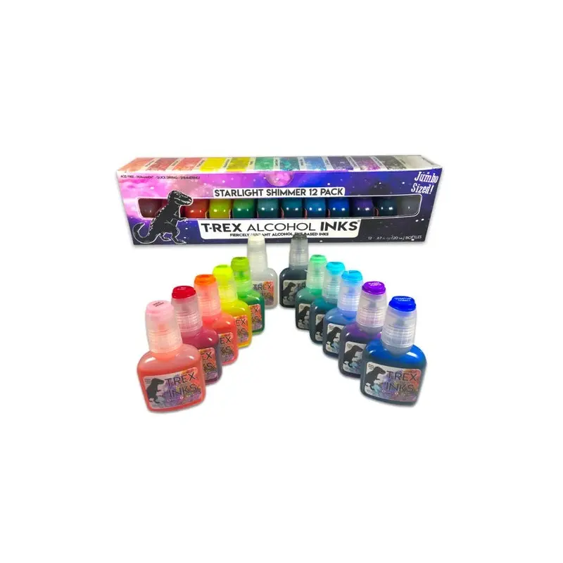 Alcohol Ink Set, Starlight Shimmer With Clear Shimmer Blender (12pc)