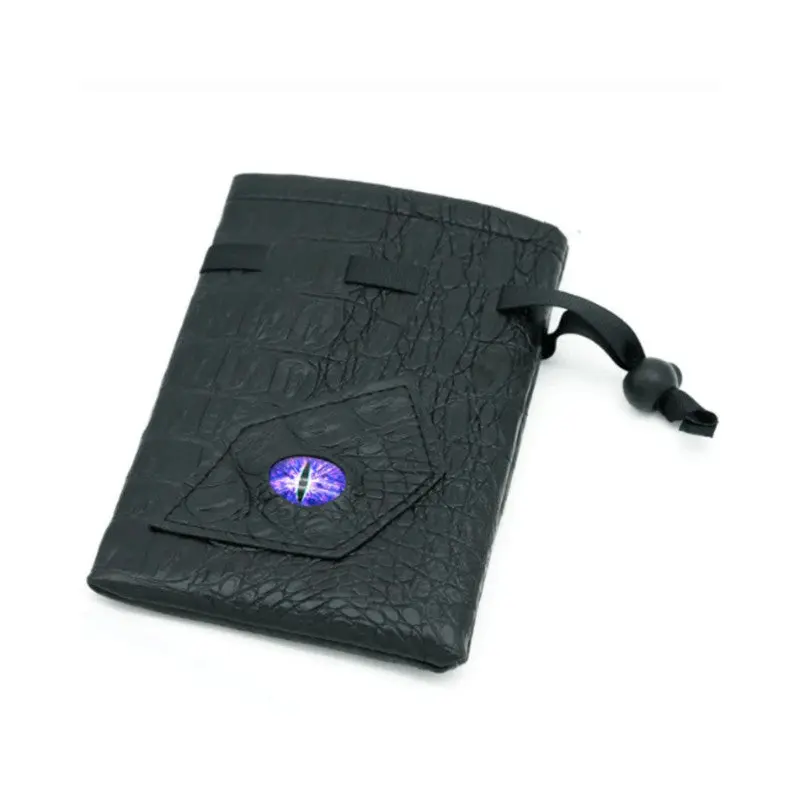 Black Leatherette Dark Mage Eye Dice Bag