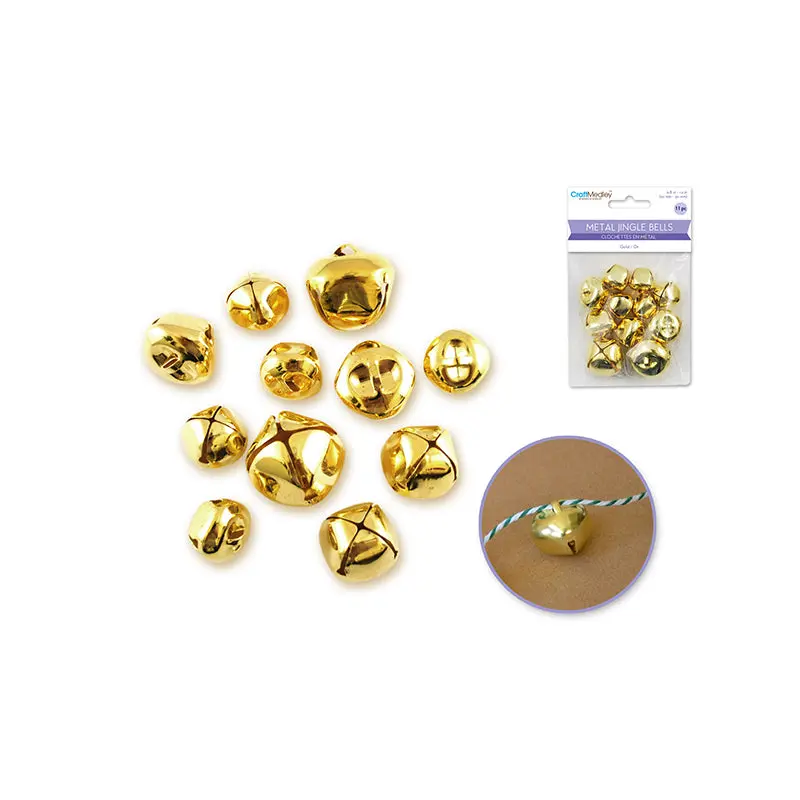 General Crafts: 20mm-30mm Jingle Bells Metal A) Gold